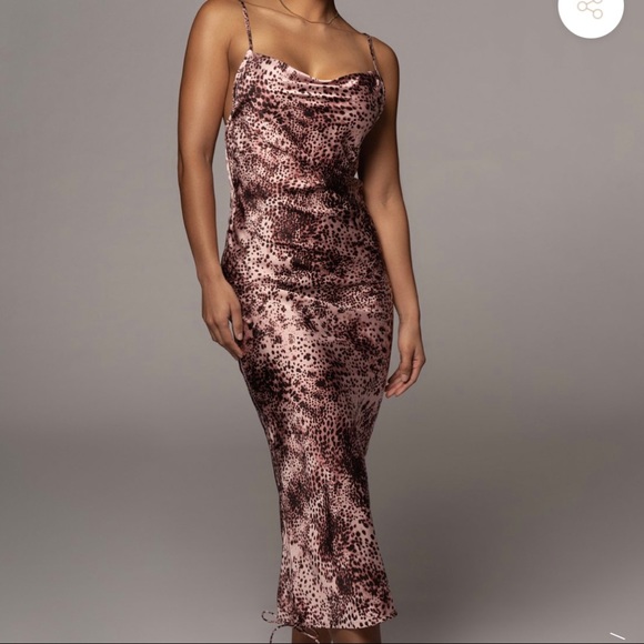 Jluxlabel - pink leopard dress (midi and mini) - Picture 1 of 2